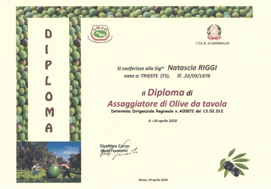 diploma assaggiatore olive da tavola - sm